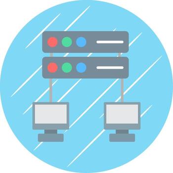 Networking Flat Circle Icon Design vector