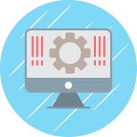 Monitor Flat Circle Icon Design vector