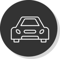 coche línea sombra circulo icono diseño vector