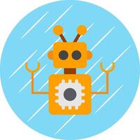 Robot Flat Circle Icon Design vector