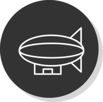 Blimp Line Shadow Circle Icon Design vector