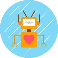 Robot Flat Circle Icon Design vector