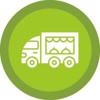 comida camión línea sombra circulo icono diseño vector