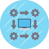 Workflow Flat Circle Icon Design vector