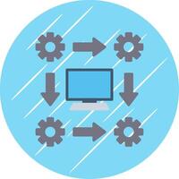 Workflow Flat Circle Icon Design vector