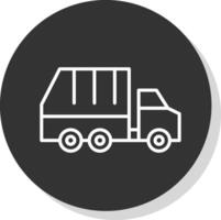 Garbage Truck Line Shadow Circle Icon Design vector