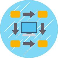 Workflow Flat Circle Icon Design vector