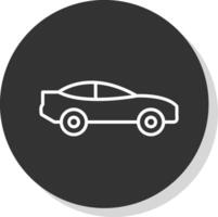 Car Line Shadow Circle Icon Design vector