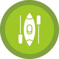 Canoe Line Shadow Circle Icon Design vector