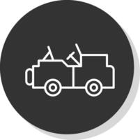 Jeep Line Shadow Circle Icon Design vector