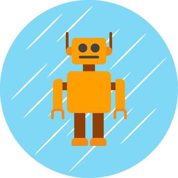 Robot Flat Circle Icon Design vector