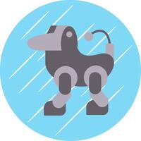 Robot Flat Circle Icon Design vector