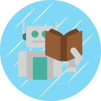 Robot Flat Circle Icon Design vector