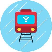 Train Flat Circle Icon Design vector