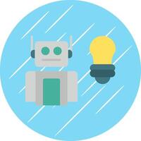 Robot Flat Circle Icon Design vector