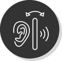 Ear Line Shadow Circle Icon Design vector