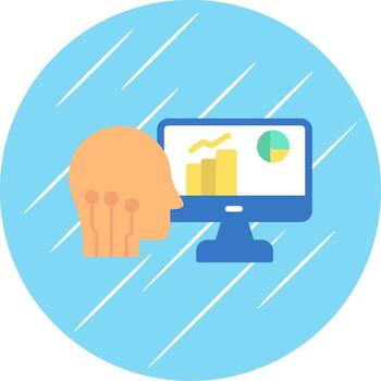 Data Analysis Flat Circle Icon Design vector