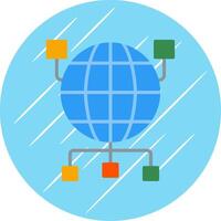 global organización plano circulo icono diseño vector