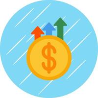 Earning Growth Flat Circle Icon Design vector