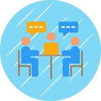 Meeting Flat Circle Icon Design vector