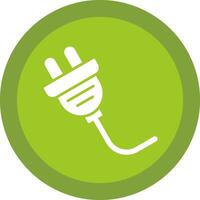 Plug Line Shadow Circle Icon Design vector