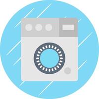 Washing Machine Flat Circle Icon Design vector