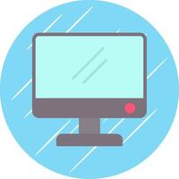 Pc Monitor Flat Circle Icon Design vector