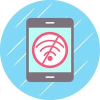 No Internet Flat Circle Icon Design vector