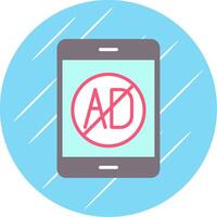 Ad Blocker Flat Circle Icon Design vector