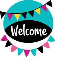 Welcome Text Flat Style Illustration vector