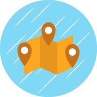 Map Flat Circle Icon Design vector