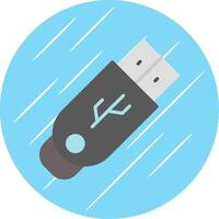 Pendrive Flat Circle Icon Design vector