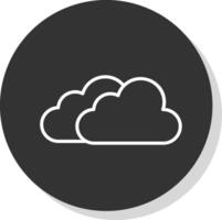 Clouds Line Shadow Circle Icon Design vector