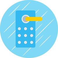 Door Lock Flat Circle Icon Design vector