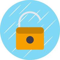 Open Lock Flat Circle Icon Design vector