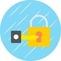 Padlock Flat Circle Icon Design vector