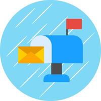 Mailbox Flat Circle Icon Design vector