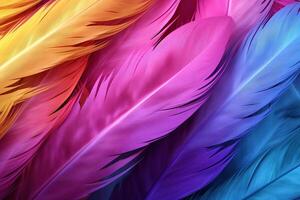 Rainbow Colorful fluffy Macaw Feathers Background, Feathers background, Colorful Feathers Wallpaper, Macaw bird feathers pattern, photo