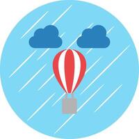 Hot Air Balloon Flat Circle Icon Design vector