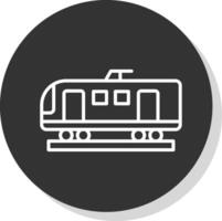 High Speed Train Line Shadow Circle Icon Design vector