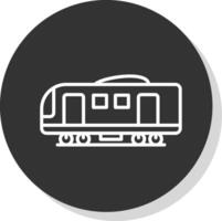 Electric Train Line Shadow Circle Icon Design vector