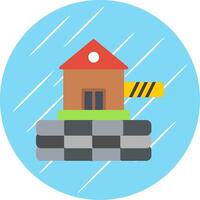 Barrier Flat Circle Icon Design vector