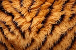 Tiger Skin Fur Texture, Tiger Fur Background, Fluffy Tiger Skin Fur Texture Background, Tiger Skin Fur Pattern, Animal Skin Fur Texture, photo