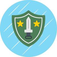 Shield Flat Circle Icon Design vector