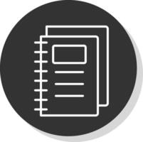 Notebook Line Shadow Circle Icon Design vector