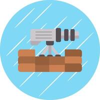 Turret Flat Circle Icon Design vector