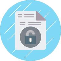 Unsecure File Flat Circle Icon Design vector