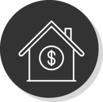 Mortgage Loan Line Shadow Circle Icon Design vector