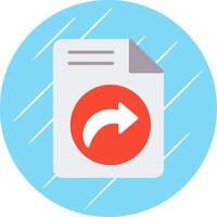 Send File Flat Circle Icon Design vector