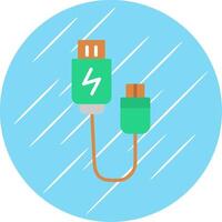 Usb Connection Flat Circle Icon Design vector